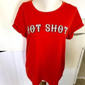 Burnt orange lady boss crew neck cuff sleeve 50 cotton 50 polyester brand new